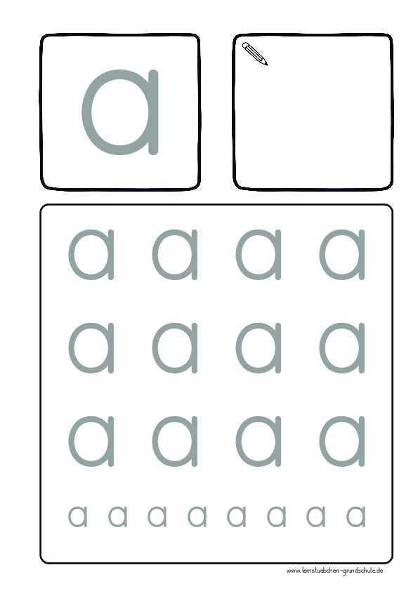 alle Buchstaben als Nachfahrbuchstaben in der DS